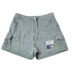 Vintage‎ Seuss Wear Kids Shorts Green Cargo Style SAM Embroidered Size 14/16